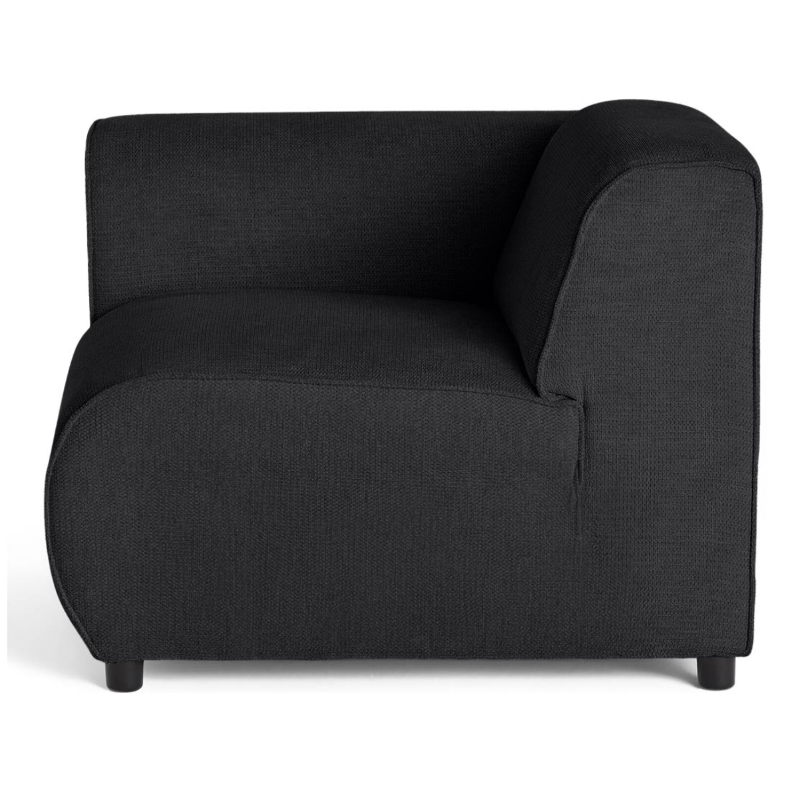 Suaro - Module d'assise d'angle gauche en tissu texturé - Noir
