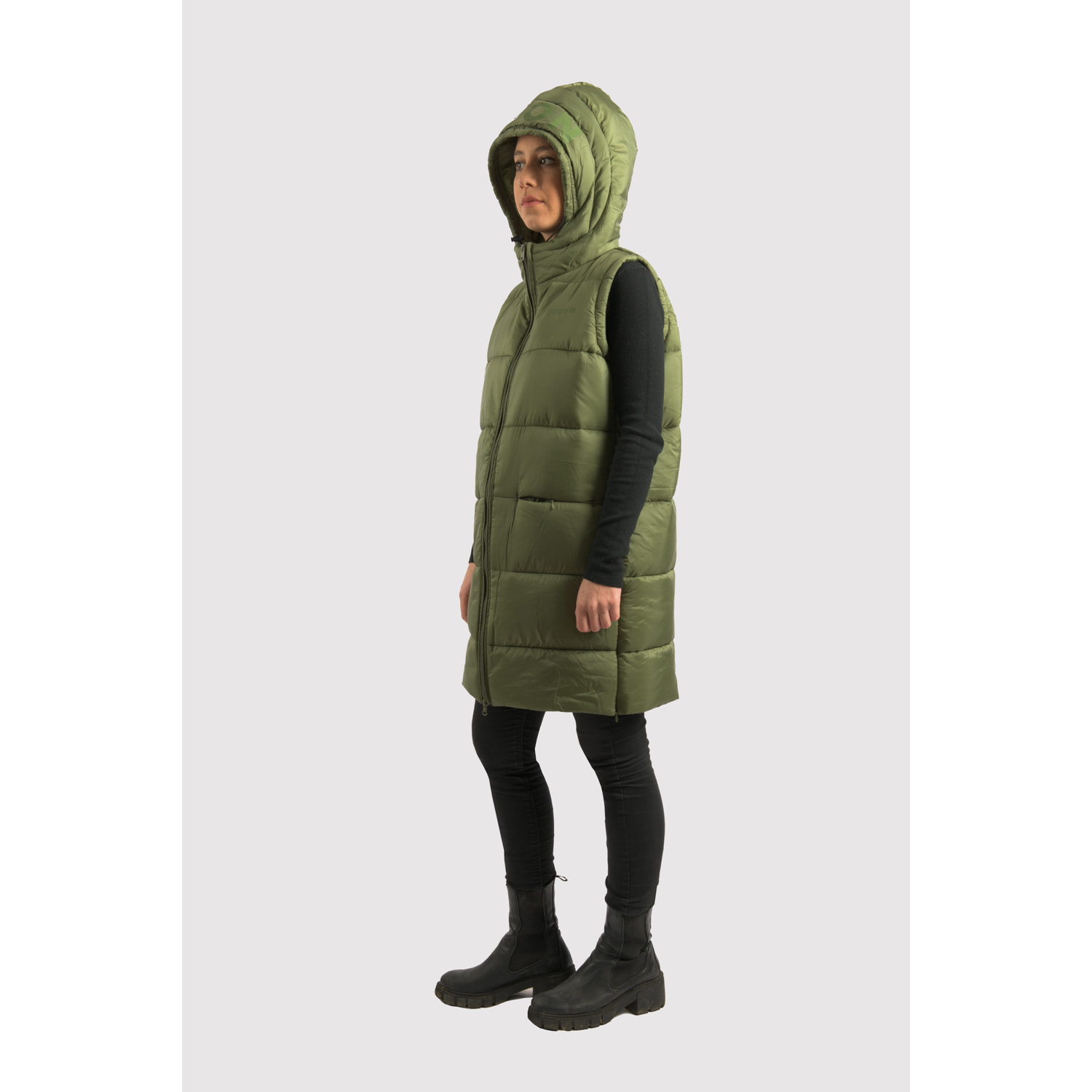 Gilet lungo Barcelona di ECOON - verde scuro