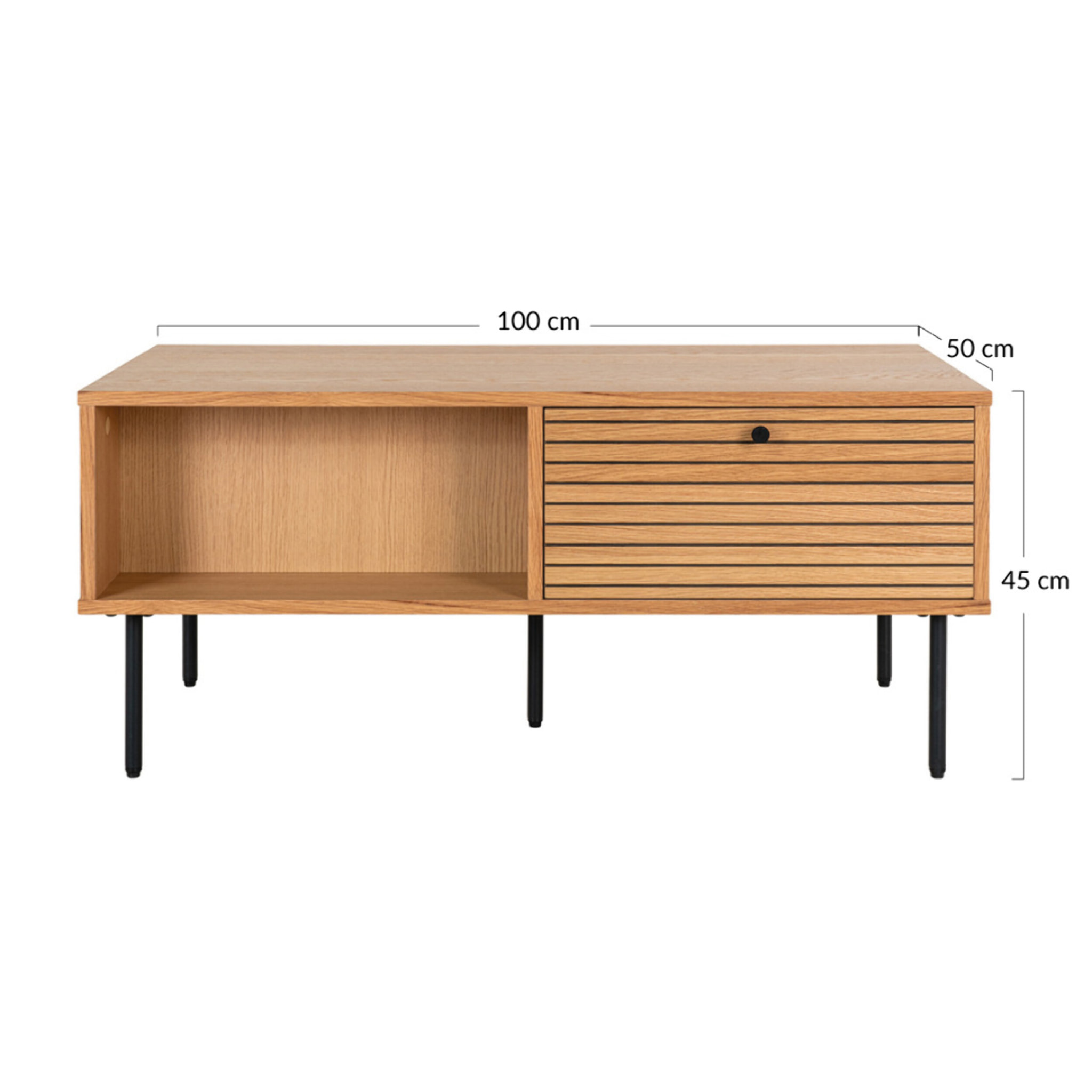 Tolga - table basse - chêne - 100 cm - Marron