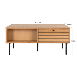 Tolga - table basse - chêne - 100 cm - Marron