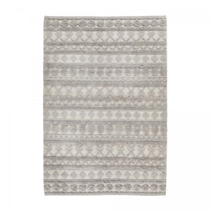 Tapis salon et chambre tissé en laine motif scandinave FUNI