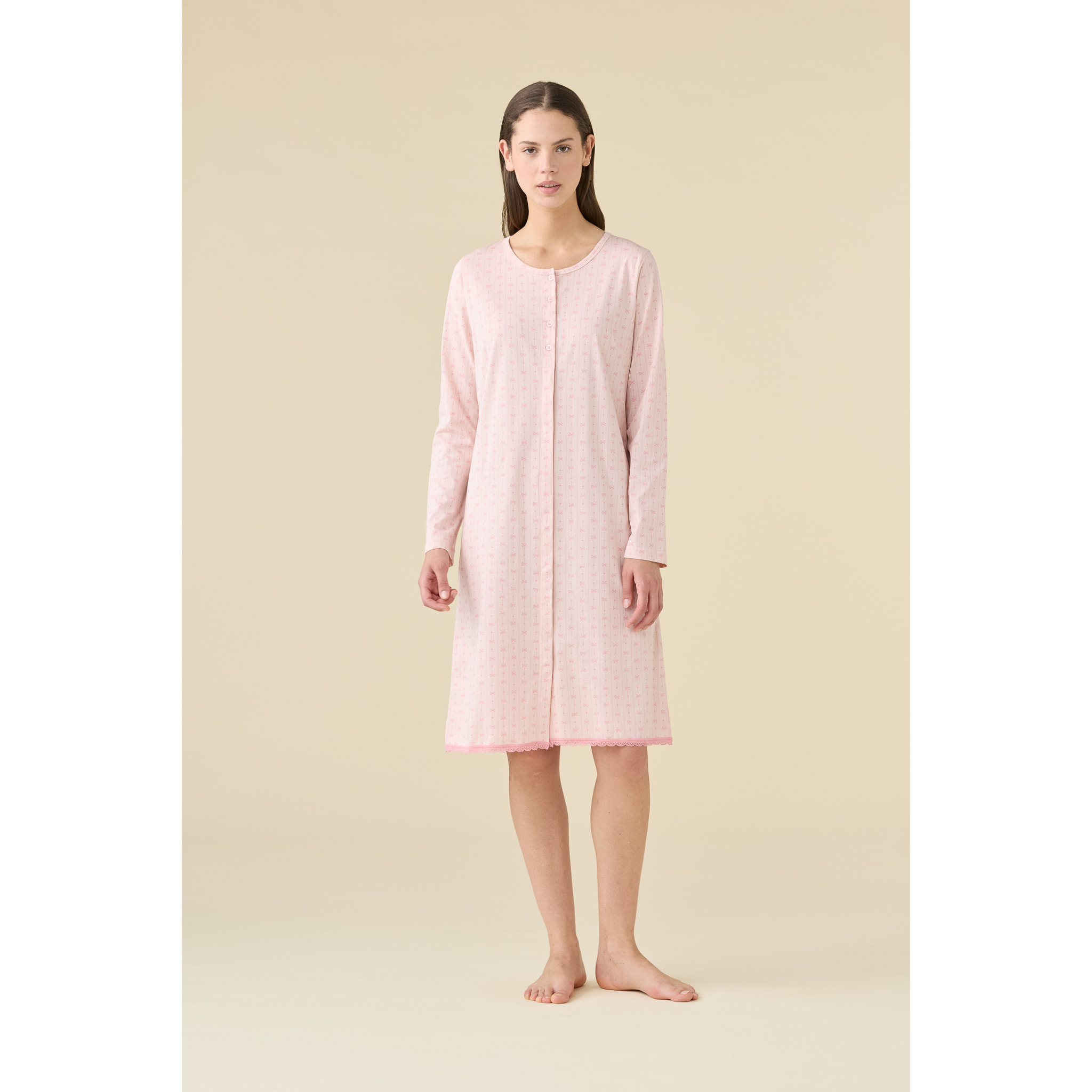 Camicia da notte donna estiva in cotone articolo romantic. Noidinotte