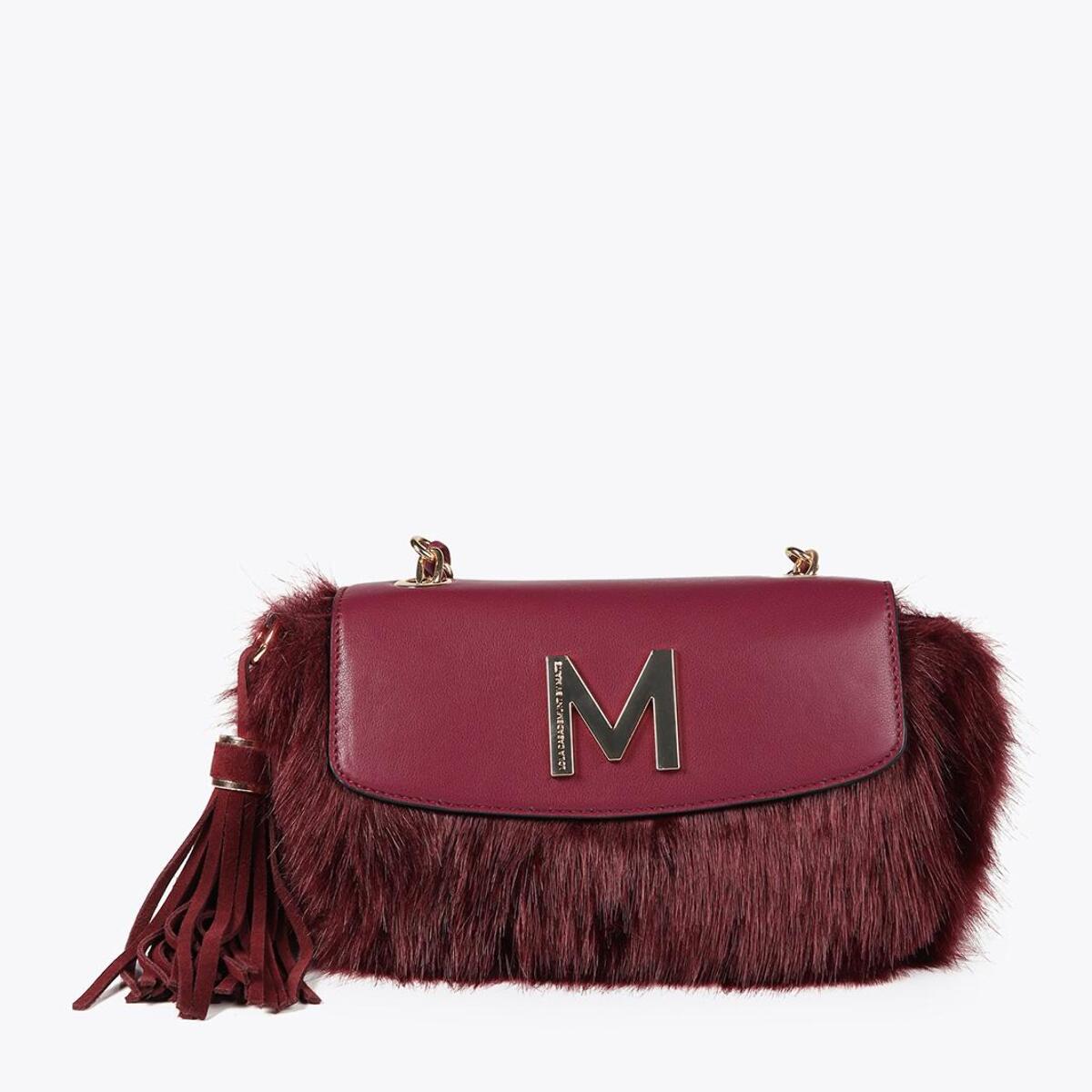 Tracolla in pelle effetto pelo