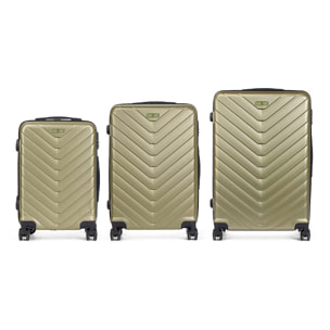 Set de 3 maletas trolley de ABS, ligeras y resistentes. Diseño escamas.