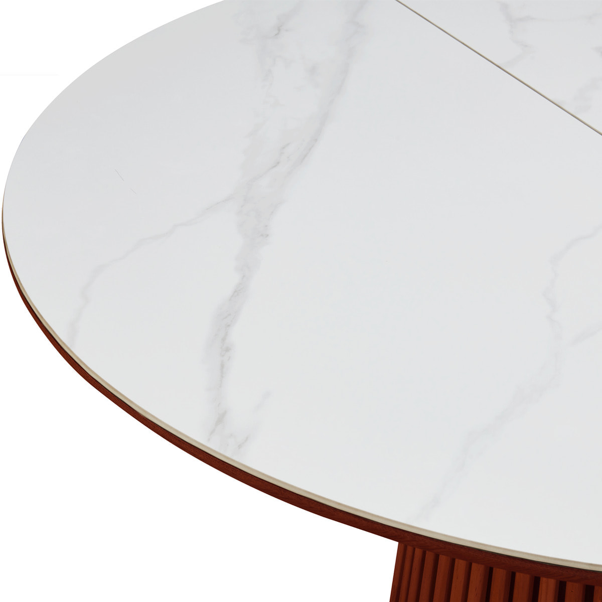 Table à manger ronde extensible en céramique bicolore 6/8 places - ADA
