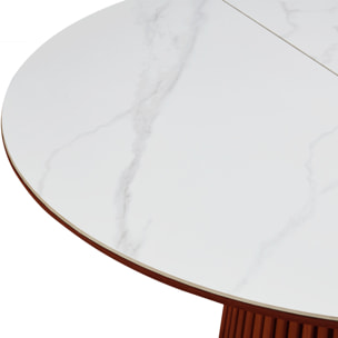 Table à manger ronde extensible en céramique bicolore 6/8 places - ADA
