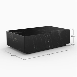 Table basse rectangulaire en marbre noir - Izaé