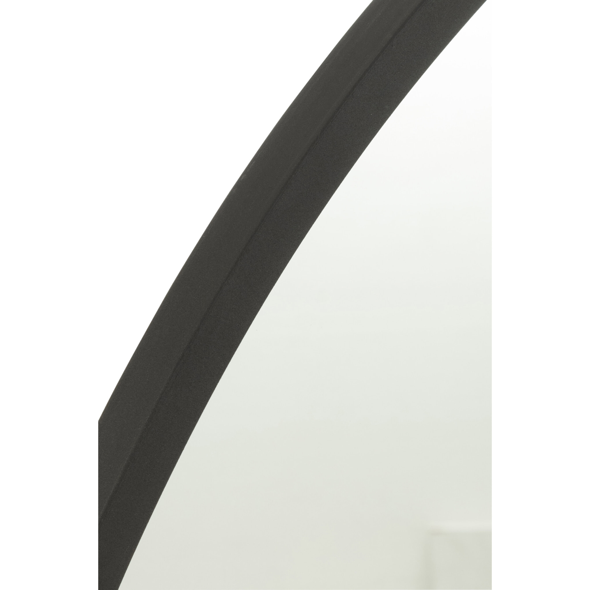 J-Line Miroir Rond Noir Mat Medium