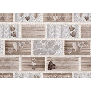 Completo Lenzuola 100% Cotone Shabby Love Beige