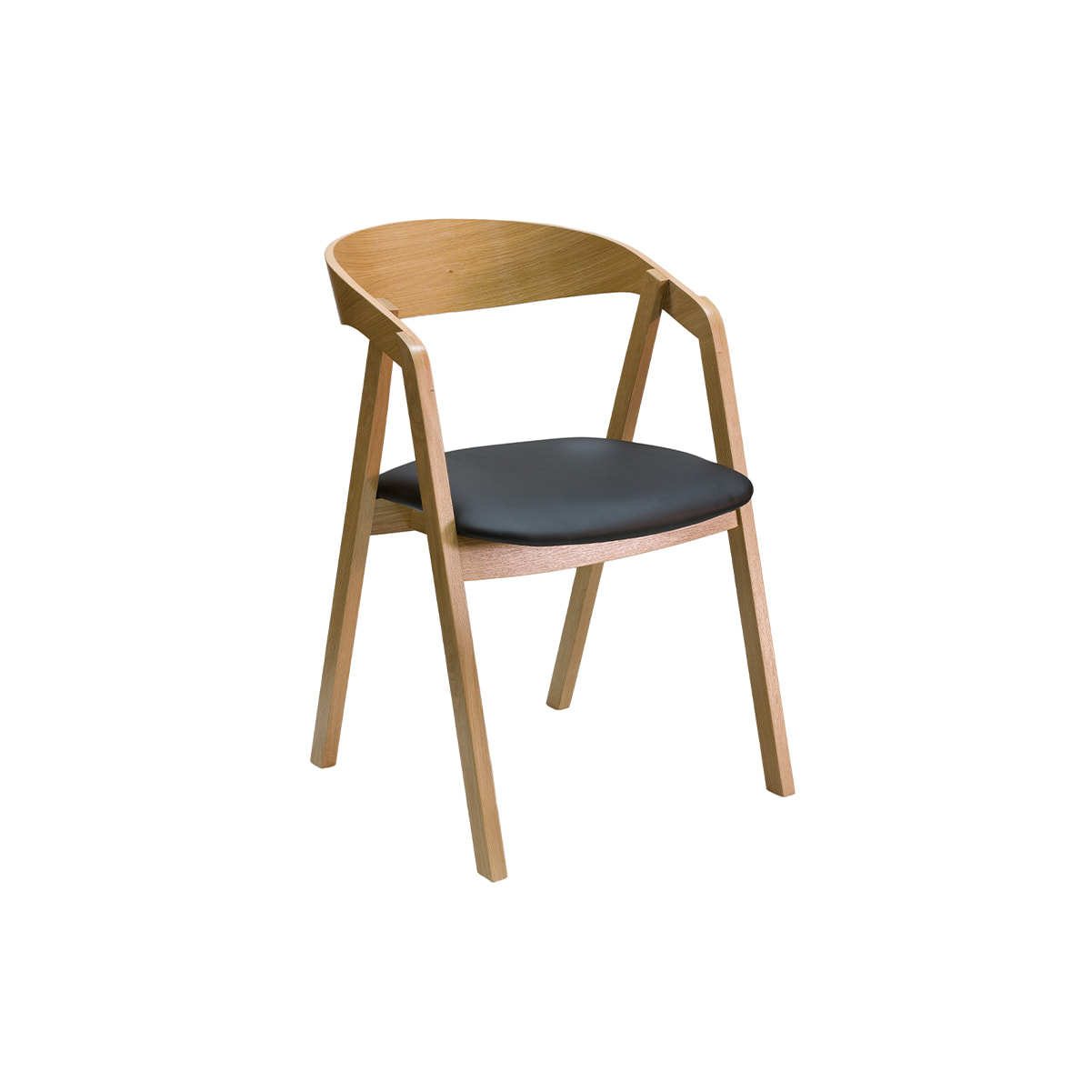 Chaises scandinaves empilables en bois clair chêne et assises noires (lot de 2) LOVA