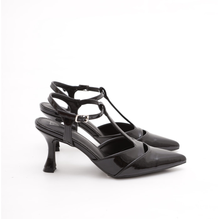 DECOLLETE' T-BAR CHOCOLA' NERO