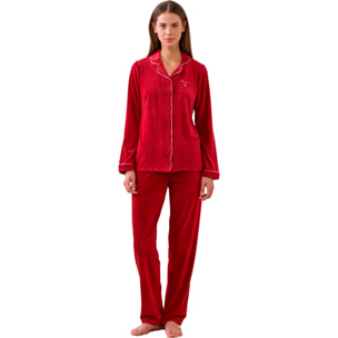 Pigiama donna bonjour in ciniglia a coste a taglio uomo Noidinotte