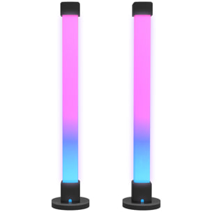 Conjunto de Lámparas de Mesa Inteligente Lámparas de Mesa LED con Control Remoto App Bluetooth Sincronización con Música y Temporizador para Salón Sala de Juegos Dormitorio Blanco