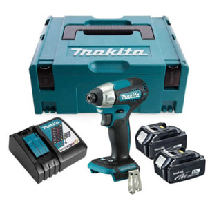 Visseuse à chocs 1401Nm 18V LXT - MAKITA - avec 2 batteries 18V 3.0Ah - chargeur - MakPac - DTD157RFJ