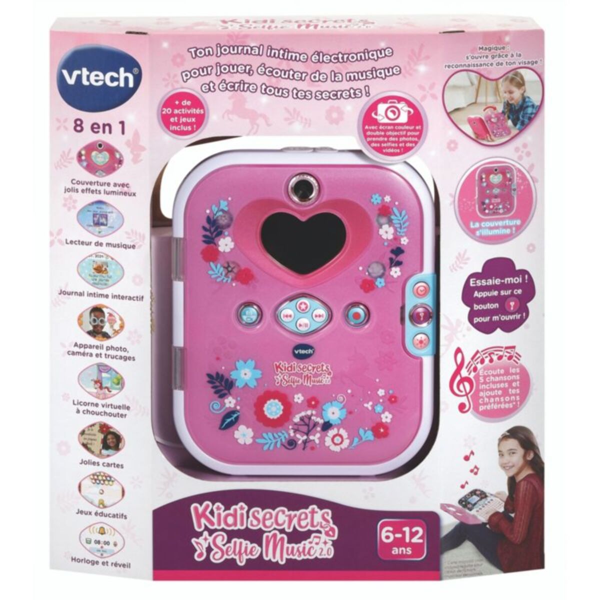 Jeu éducatif VTECH KidiSecrets Selfie Music 2.0 rose