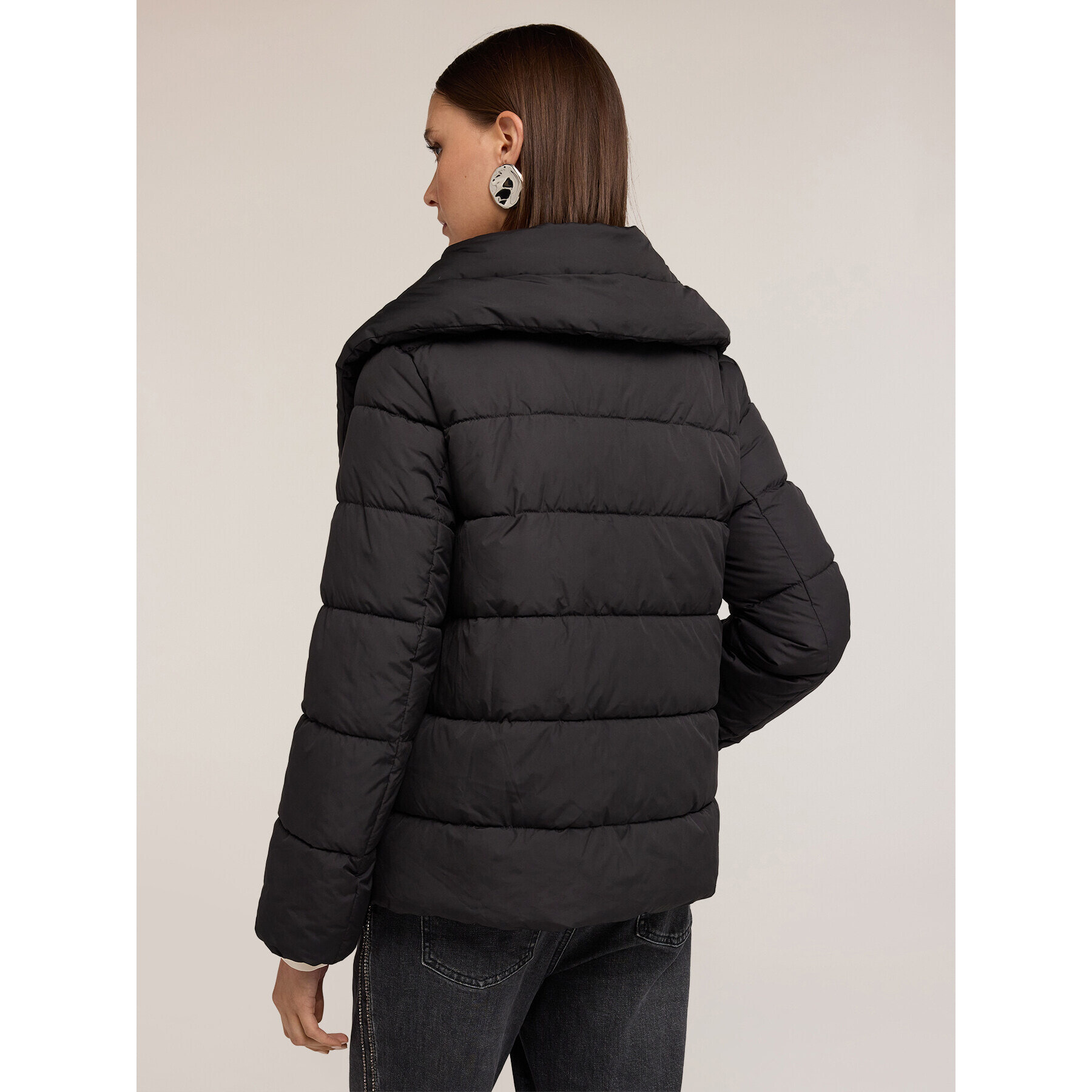 Motivi - Plumífero grueso con cuello alto - Negro