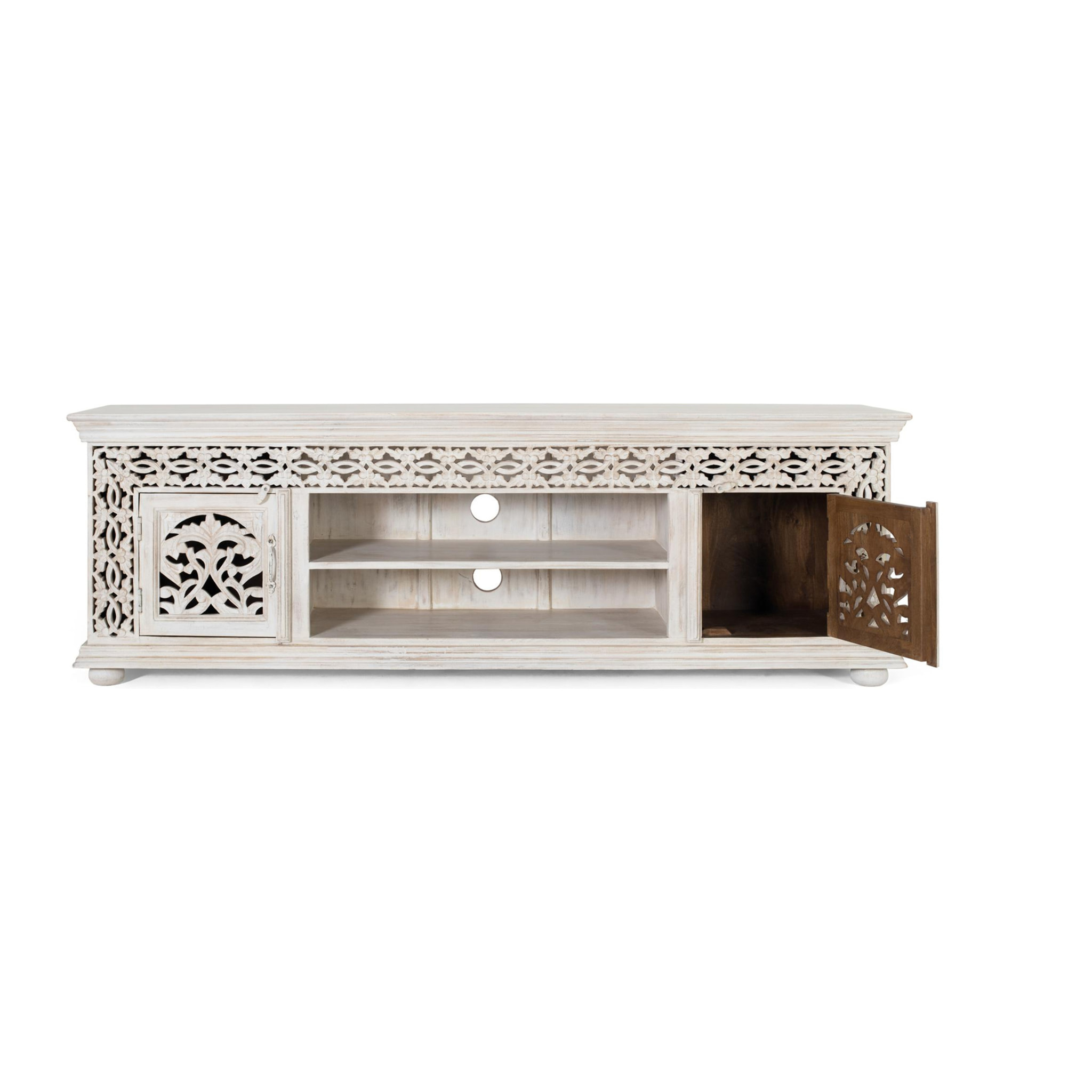 Mueble TV de Madera de Mango 180 Cm Estilo Clásico Artesanal