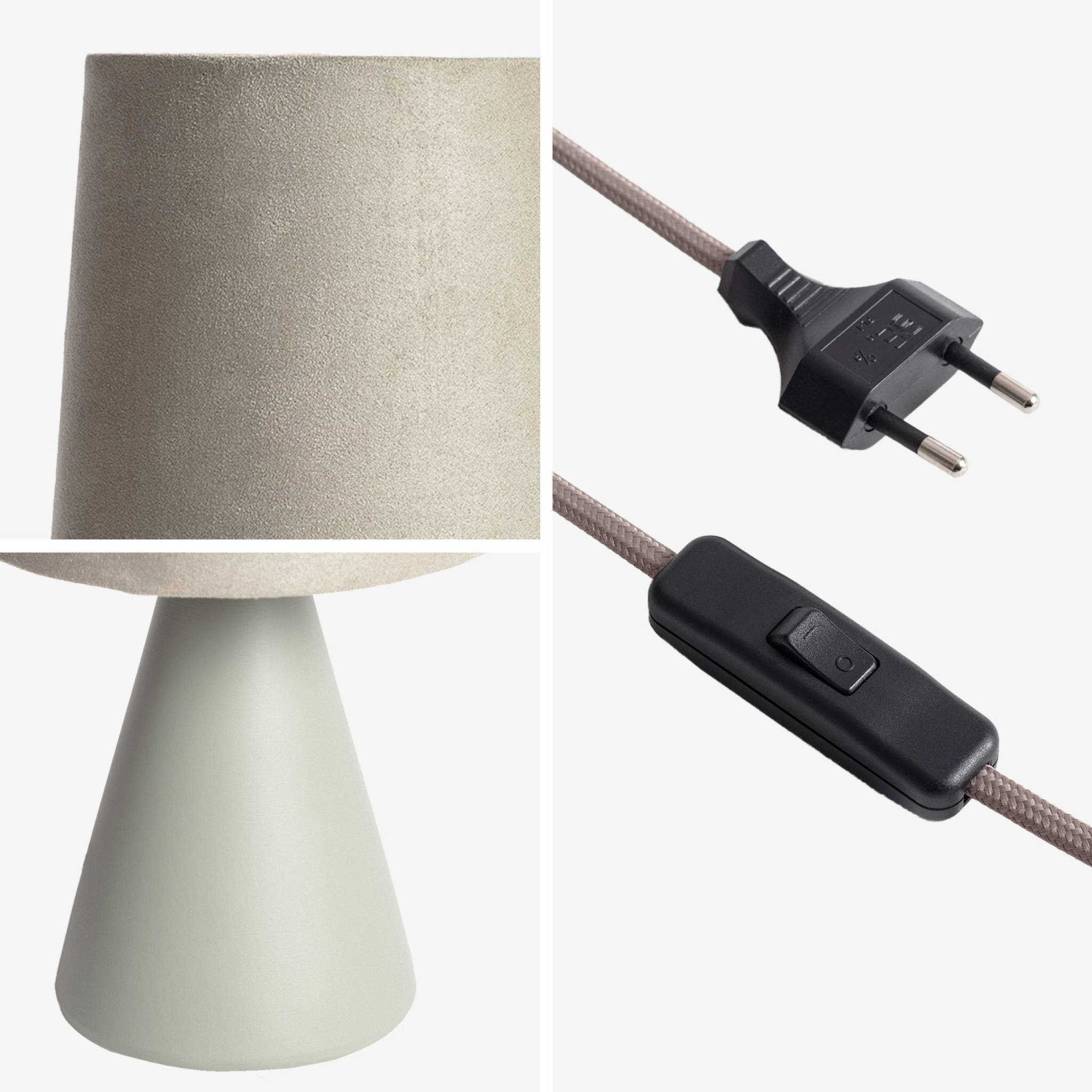 Lampe à poser céramique Alban vert olive Ø 13cm