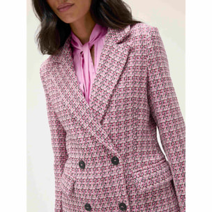 Motivi - Chaqueta de doble abotonadura en tweed - Rosa