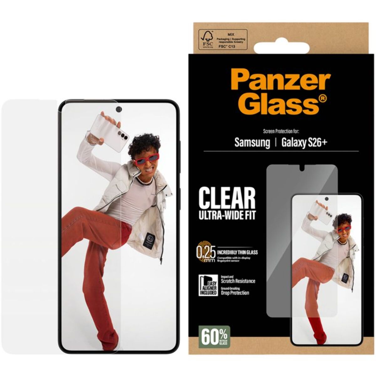 Protège écran PANZERGLASS Samsung Galaxy S26 Plus verre trempé