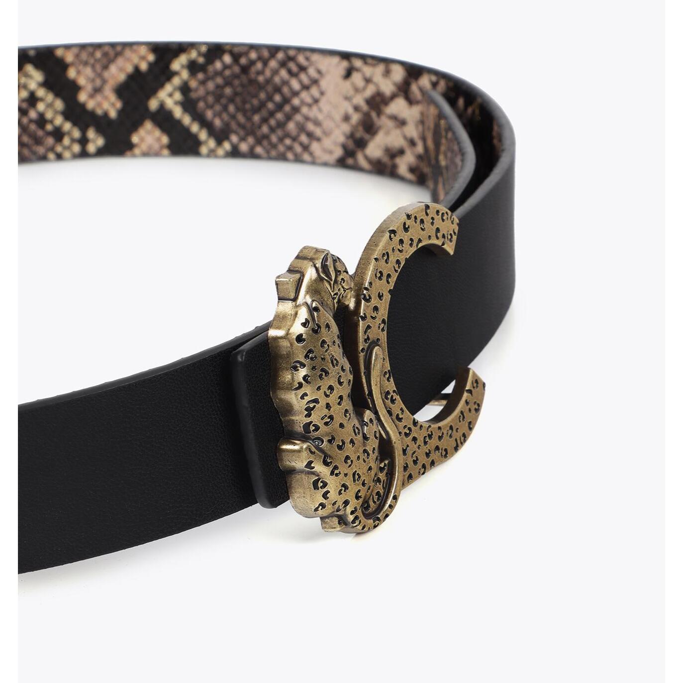 Cintura reversibile con fibbia LC leopardo