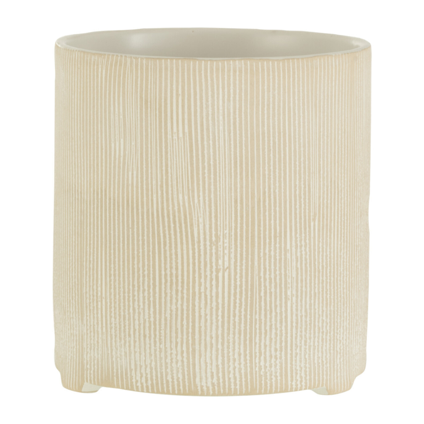 J-Line cache-pot Maria Rond - céramique - blanc - large - Ø 14.5 cm