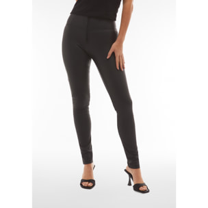 Pantaloni push up WR.UP® skinny vita alta con zip similpelle