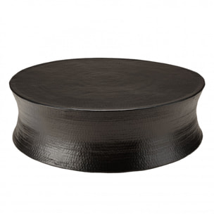 JONAS - Table basse ronde 117x117cm en aluminium noir