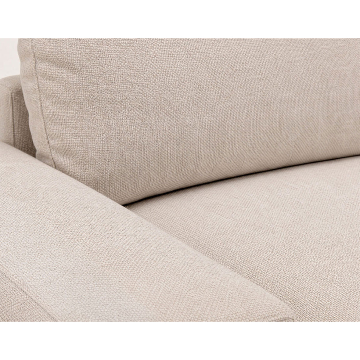 Tama - Canapé d'angle gauche 4 places convertible avec coffre en tissu - Beige