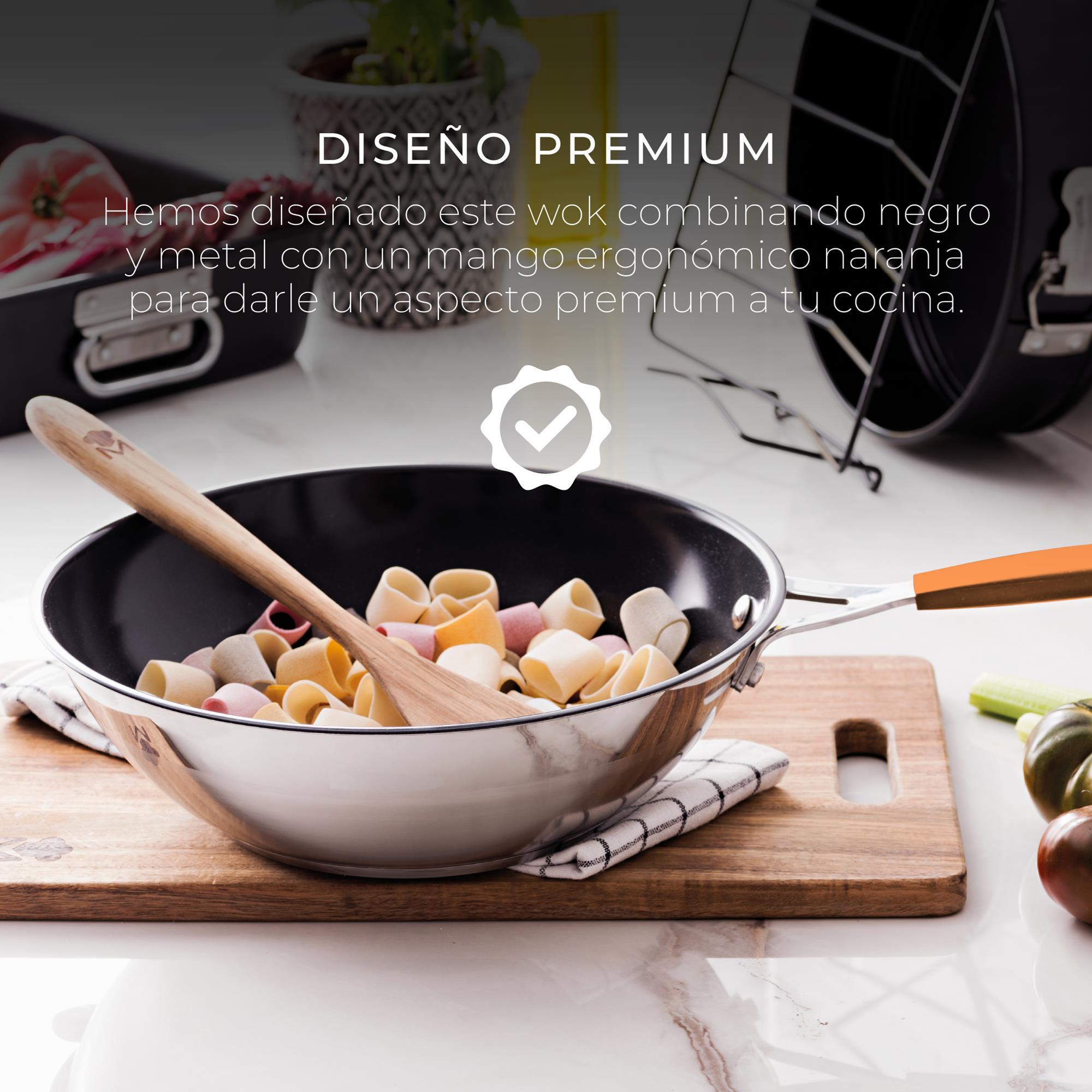 Juego de 2 Sartenes Ø16Ø28cm + Asador cuadrado 28x28cm + Wok Ø28cm en aluminio forjado para inducción COMPACT San Ignacio