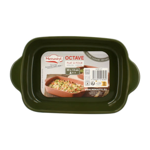Plat à four en grès vert 22x13,5cm  OCTAVE