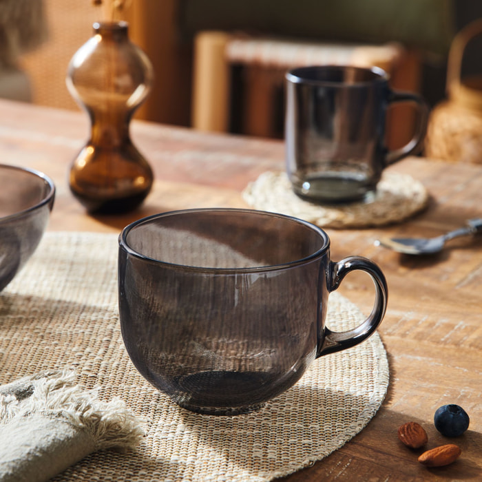 6 tasses Jumbo 50cl grises Alba - Luminarc