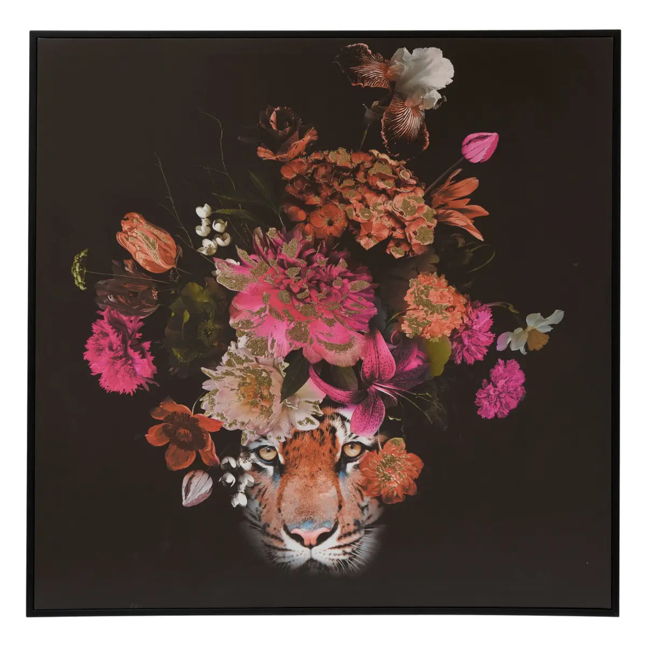 Toile imprimée encadrée Maribel noir 68x68cm