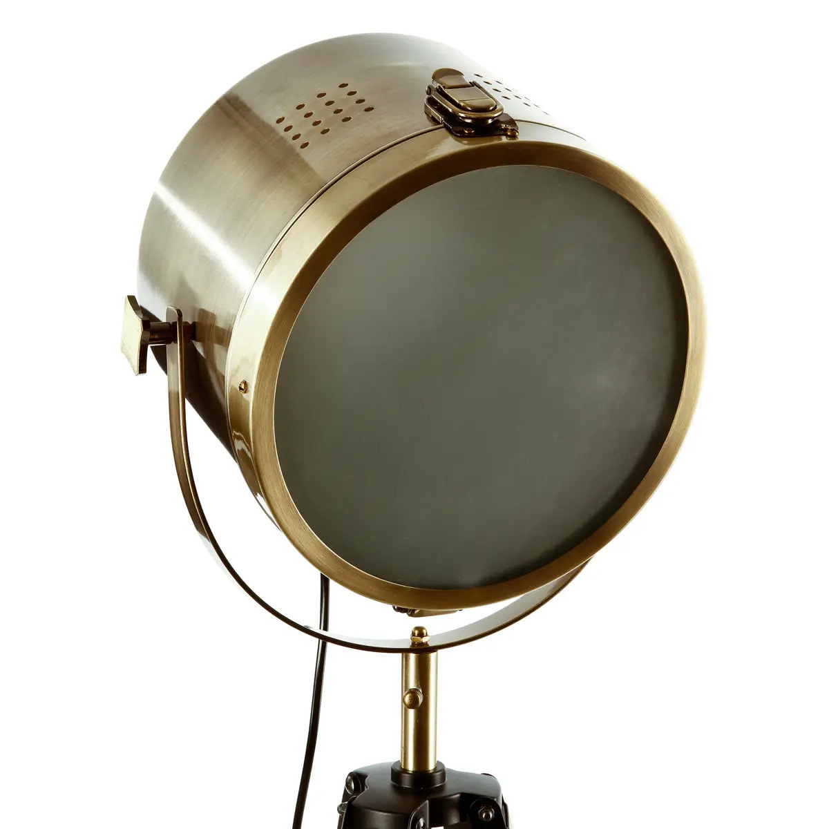 Lampadaire trépied "Ebor" bronze - bois & acier H152 cm