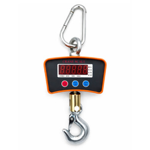Bilancia Dinamometro da Gru 1000 kg Laredo Con Gancio Industriale In Acciaio Inox Digitale LED a Sospensione Bilancia Industriale Professionale
