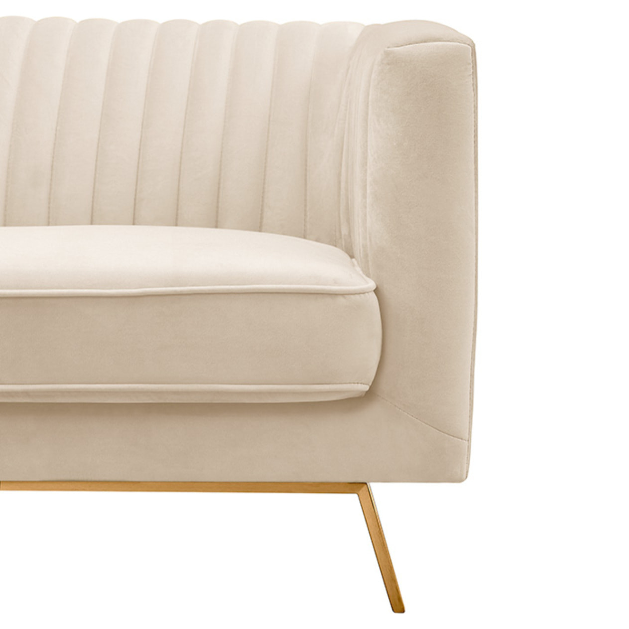 Canapé 3 places en velours beige - Gatsby