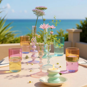 Verre à eau violet/orange 32 cl