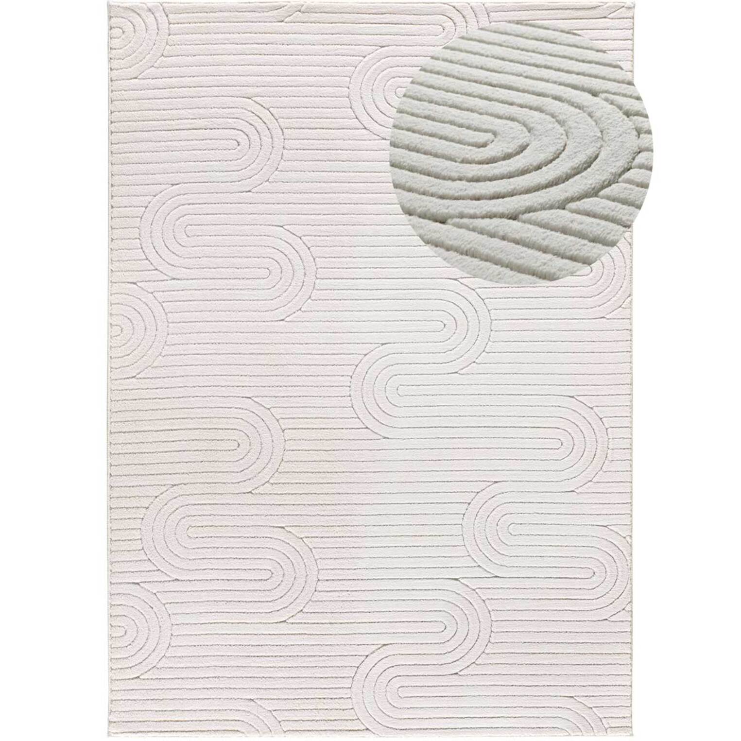 Alfombra lavable con relieve en color blanco Estilo, varias medidas disponibles