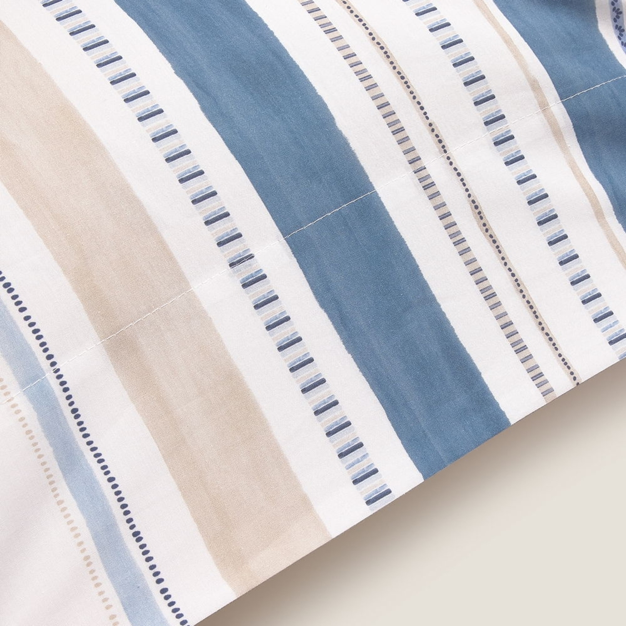 Funda de almohada de algodón 180 hilos rayas Drea color azul 100% Algodón percal