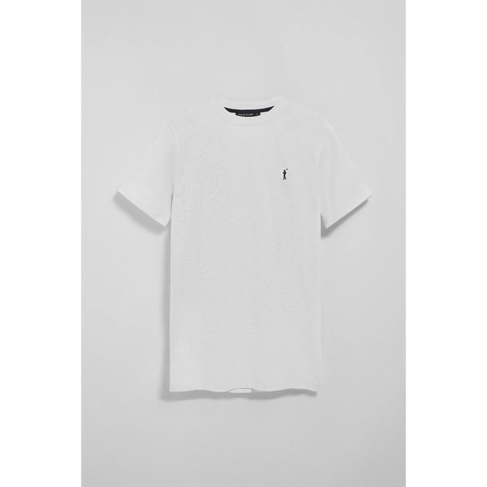 Pack de tres camisetas azul marino, gris vigoré y blanca con cuello redondo y logo bordado Rigby Go