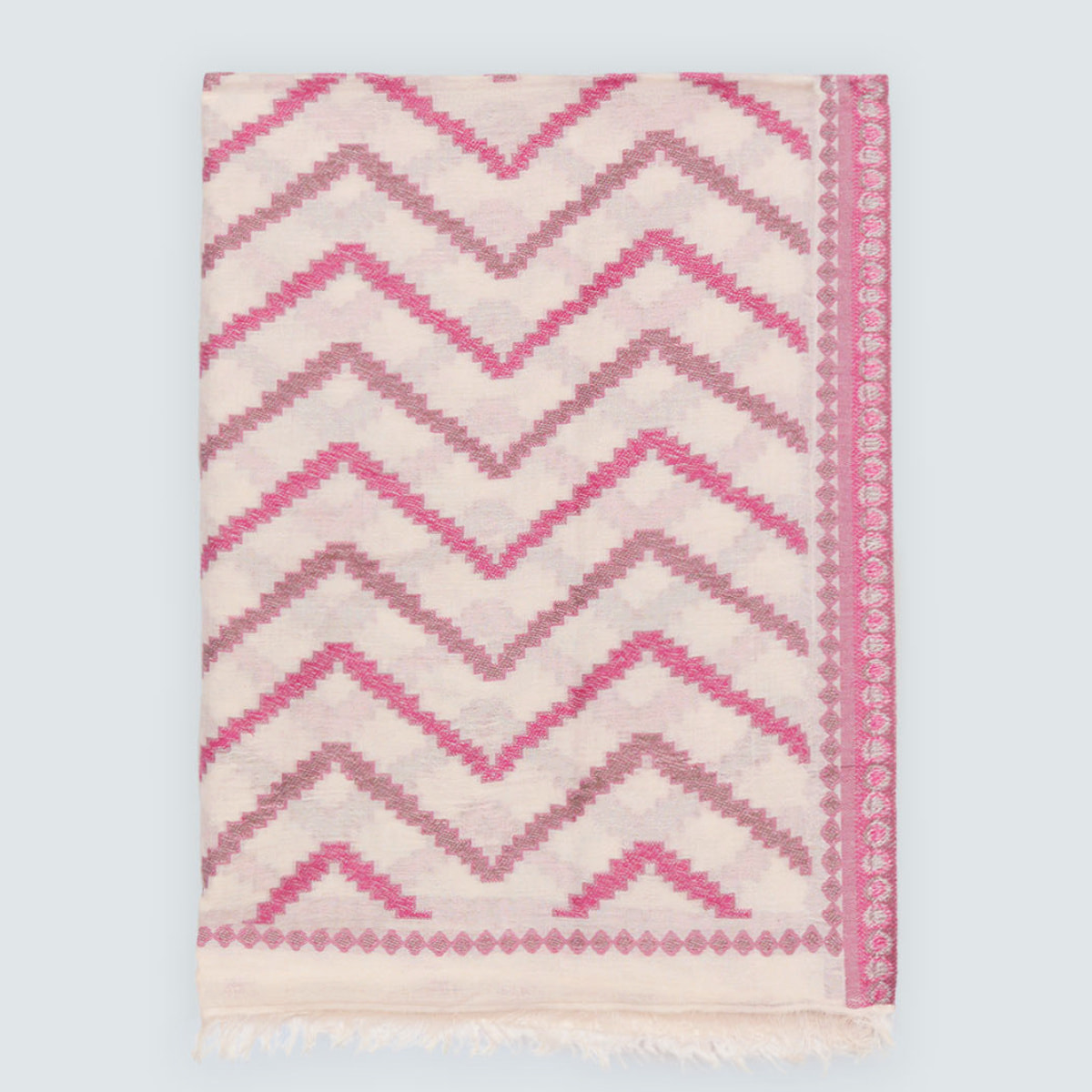 Fiorella Rubino - Foulard lungo con ricami e frange - Fucsia