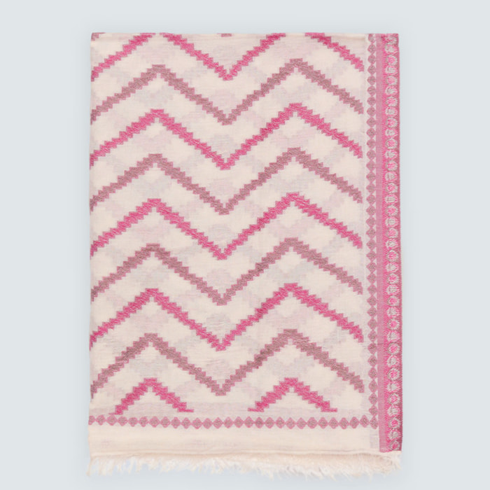 Fiorella Rubino - Foulard lungo con ricami e frange - Fucsia