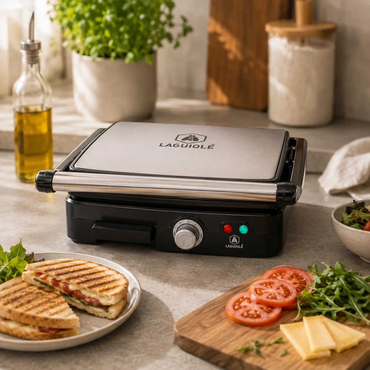 Grille-pain panini en inox