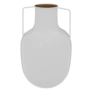 Vase en métal H30,5cm blanc