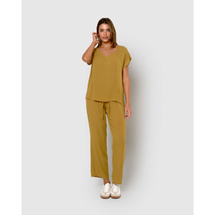 Camisa mujer bambula detalles plisados lima