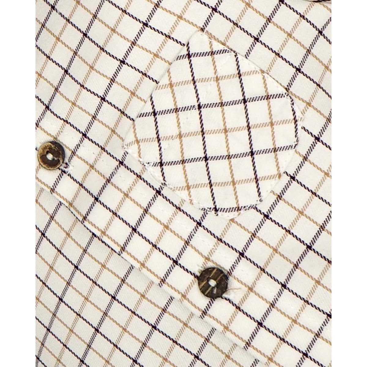 CAMISA CUELLO MAO CUADRO VENTANA BEIGE