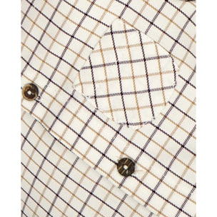 CAMISA CUELLO MAO CUADRO VENTANA BEIGE
