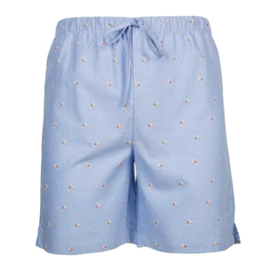 PANTALONCINO ALLEGRINO in cotone celeste microfantasia dinosauri
