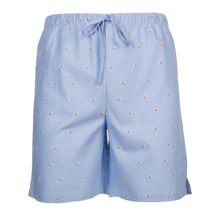 PANTALONCINO ALLEGRINO in cotone celeste microfantasia dinosauri