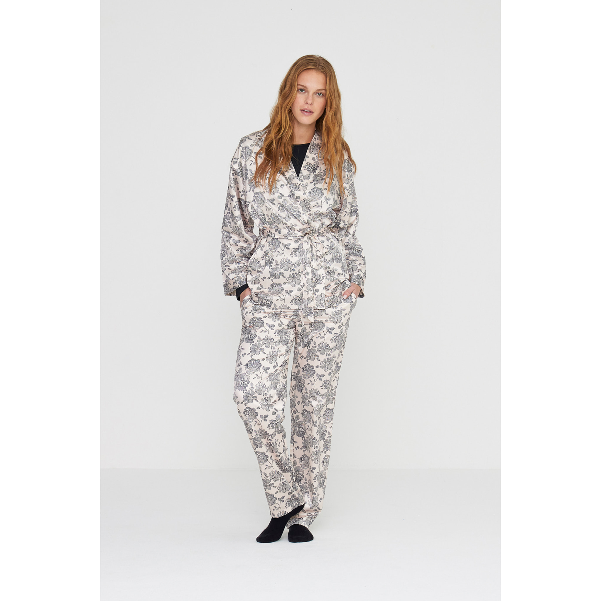 Completo tre pezzi donna lisette in raso e jersey invernale Noidinotte